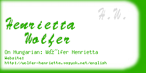 henrietta wolfer business card